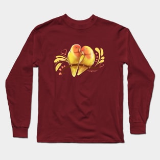 Peach Faced Lutino Lovebirds Long Sleeve T-Shirt